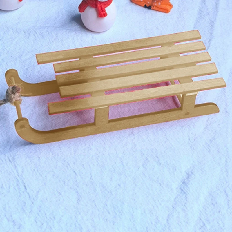 5 قطعة ديكور عيد الميلاد ديكور المنزل ديكور الخشب زلاجات خشبية صغيرة زينة عيد الميلاد الخشبية