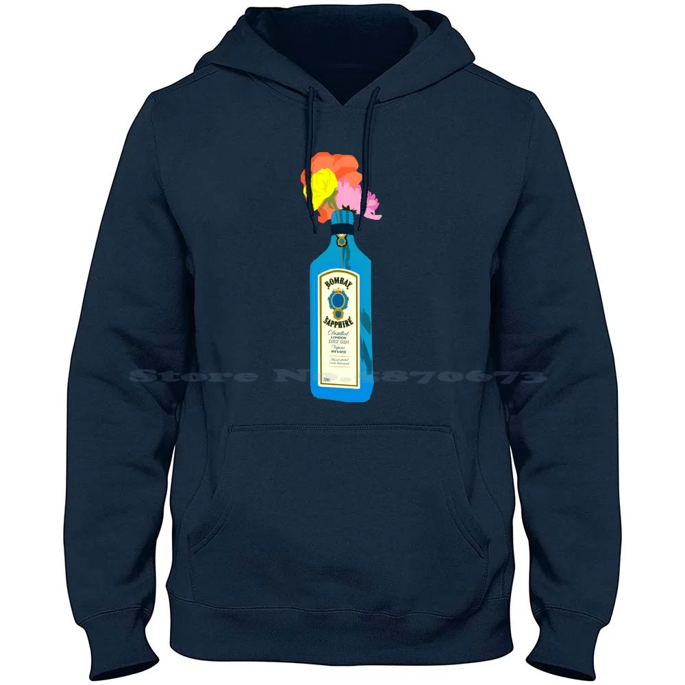 Bombay Saphir reine Baumwolle Hoodie T-Shirt Gin Bombay Saphir Vintage Stillleben Blumen