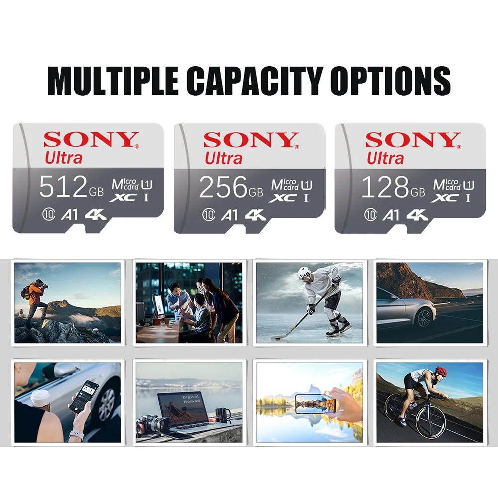 سوني الأصلي مايكرو SD بطاقة 2 تيرا بايت بطاقة سعة كبيرة بطاقة الذاكرة 1 تيرا بايت 512 جيجابايت 256 جيجابايت 128 جيجابايت U3 4K فلاش للهاتف كاميرا الكمبيوتر اللوحي #2
