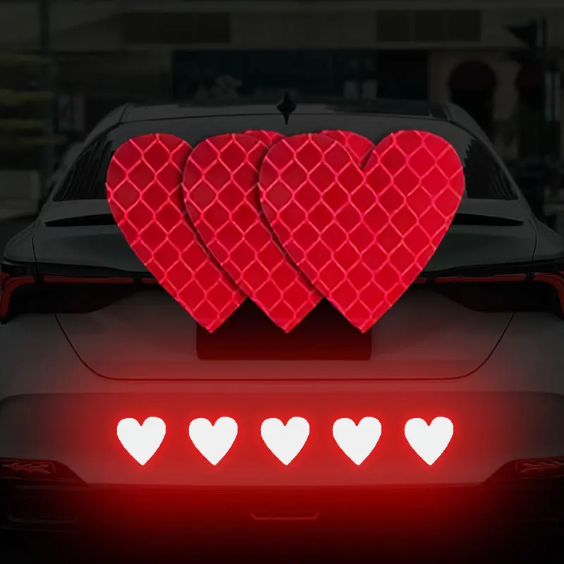 12PCS/Sheet Love Reflective Car Stickers Waterproof for Car Trunk Motorbike DIY Scooter Body Helmet Box Universal Vinyl Decals