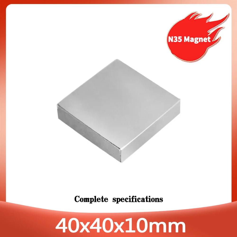 Aimants en blocs super cubiques 40x40x10 mm, aimant néodyme 40x40x10 mm, aimant permanent NdFeB puissant 40x40x10 mm
