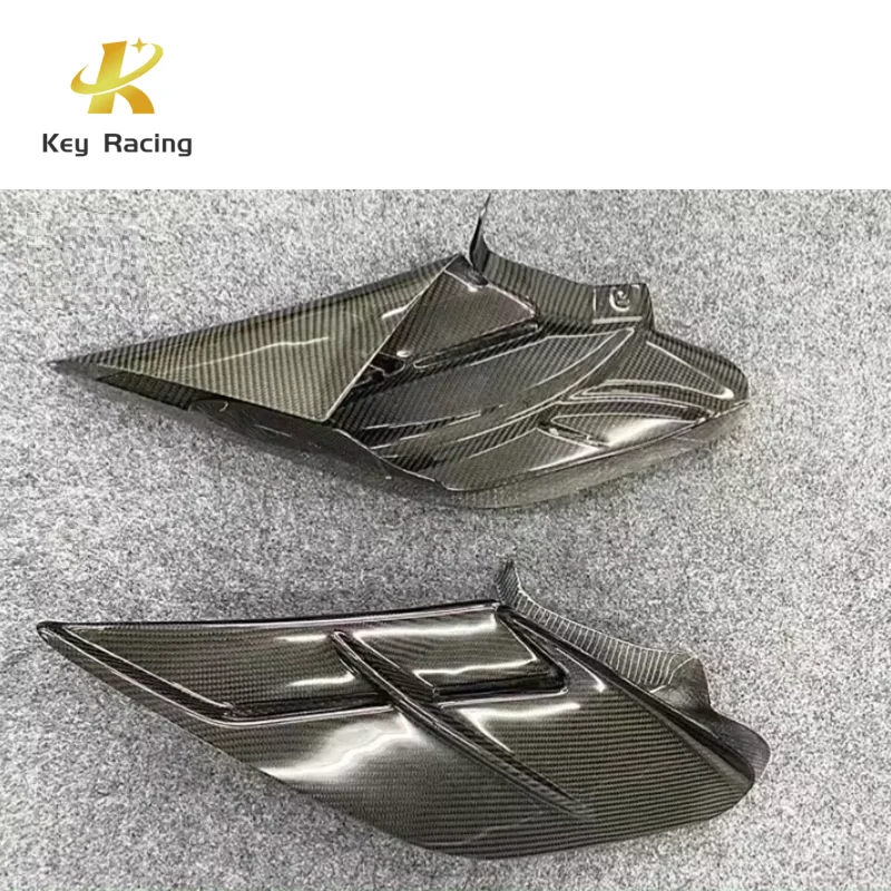 Dry Carbon Fiber Side Air Intake Fins Flap Wings For Ferrari 488 GTB Rear Fender Air Intakes Rear Vent