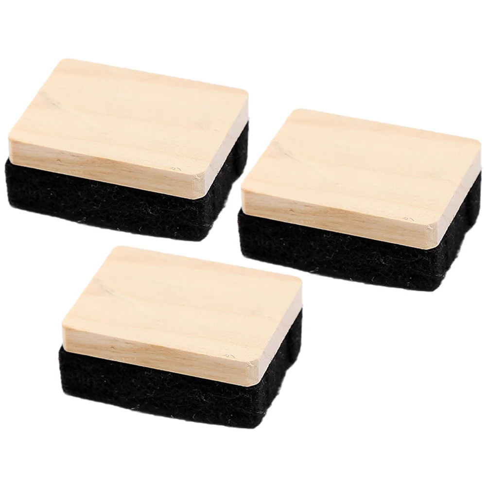 

3 Pcs Dry Board Erasers Chalk for School Clean Office Classroom Blackboards Wooden Chalkboard Campus