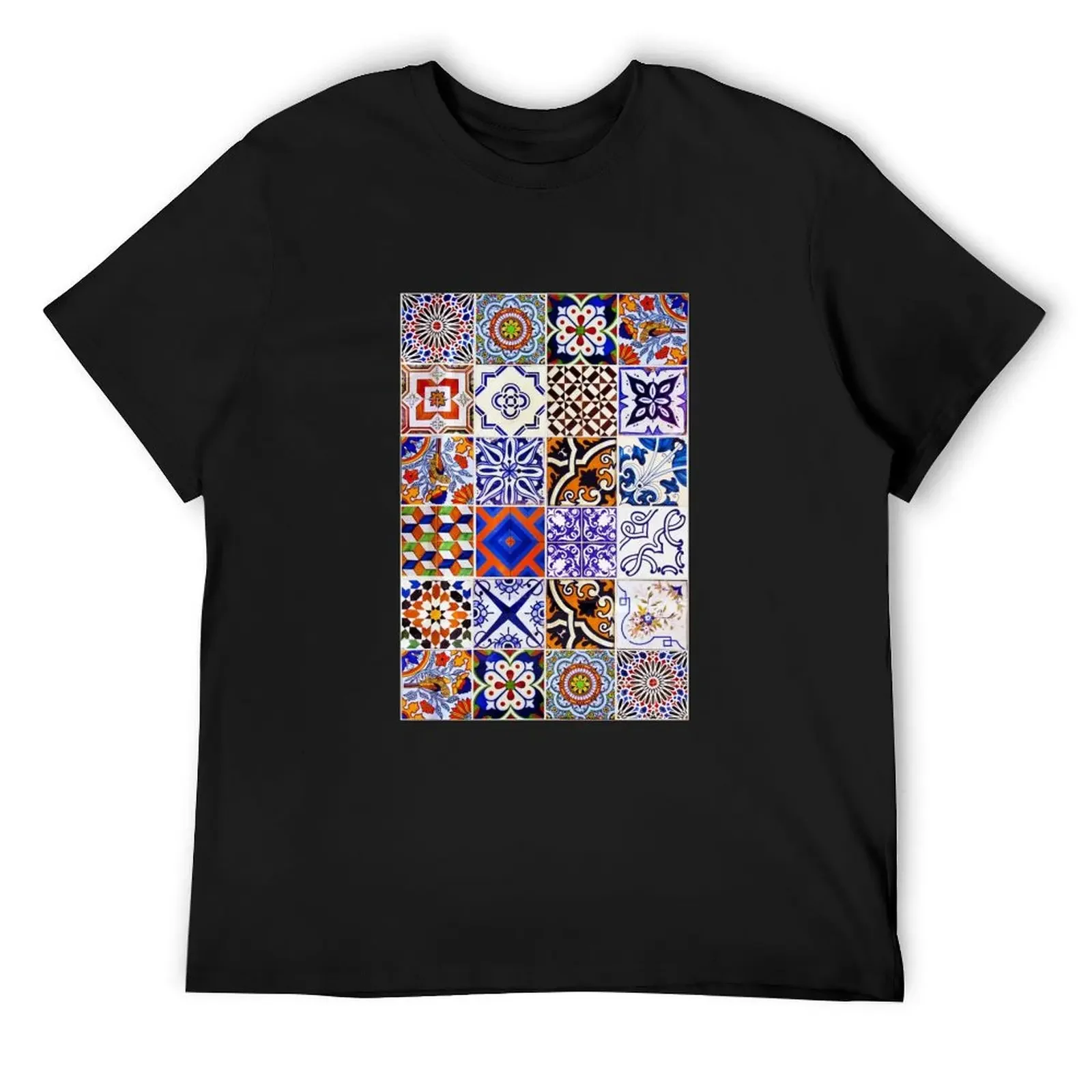

Lisbon Tiles T-Shirt customs Anime t-shirt oversize t-shirts man heavy weight t shirts for men