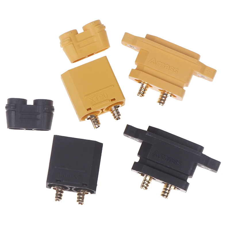 30A XT90NE Lithium Battery Charging Connector Wire Fixed Female Head Welded Type Gold-plating Terminal Male New Energy Plug