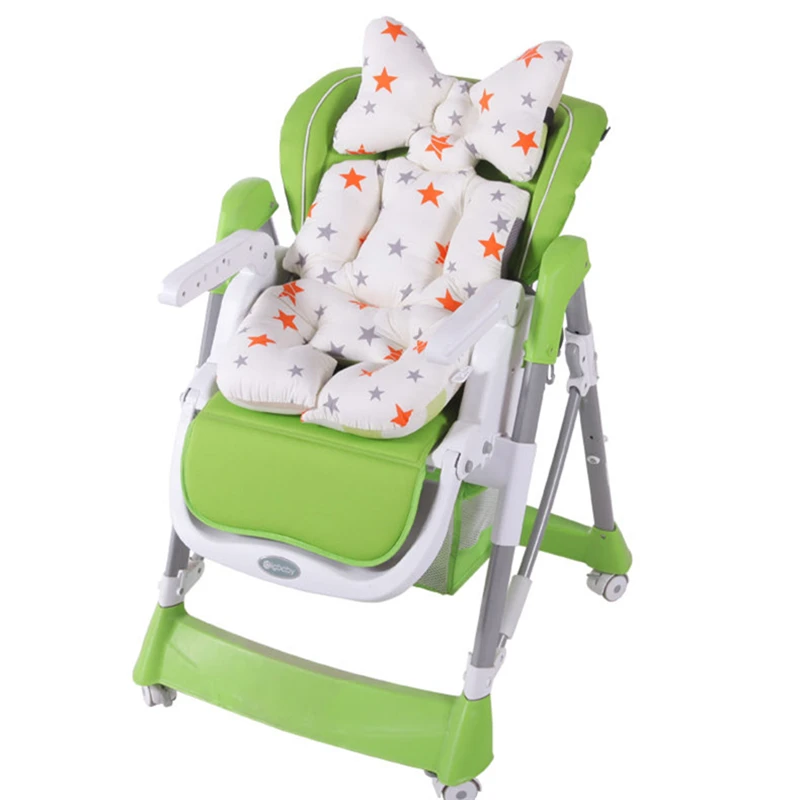 Cojín Universal multifuncional para cochecito de cuatro estaciones, almohadillas de alta elasticidad para silla de comedor para niños, forro interior para carrito con patrón de dibujos animados