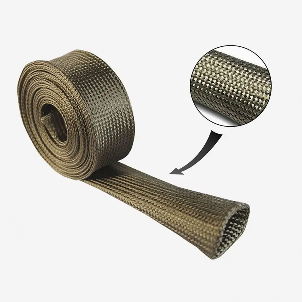 Wire Loom Automotive Heat Sleeve for Fuel Line Spark Wire Cover Protector Easy Installation Heat-resistant Auto Hose Cover