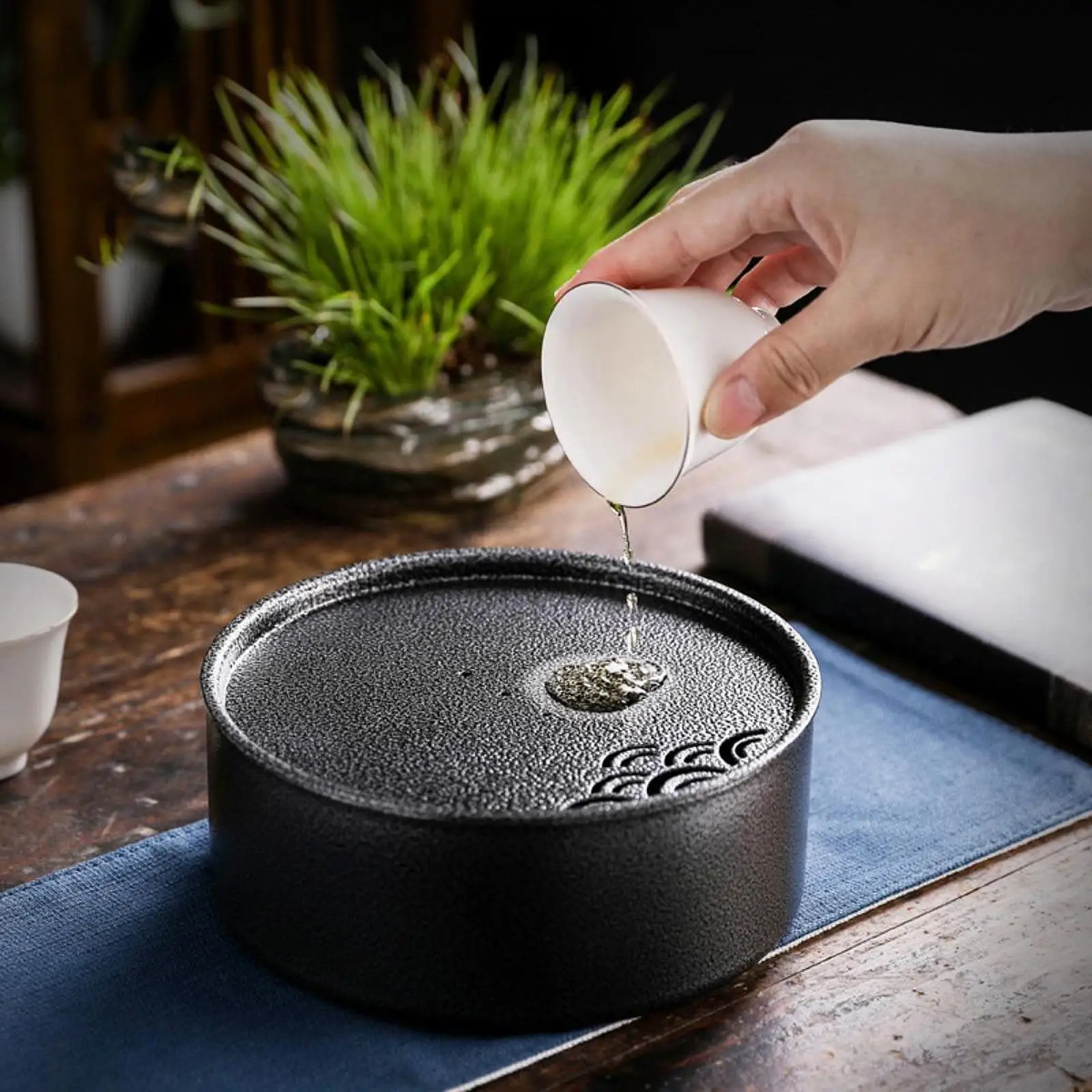 Tea Tray Multifunctional Filter Tray for Small Tea Sets Round Teapot Tray