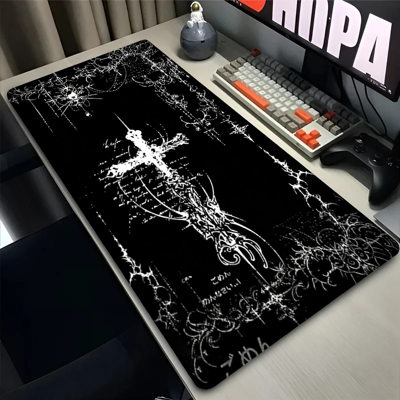 E-sports Gaming Mouse Pad Gothic style Gamer Desk Mat PC Accessories Pad Large size Black and white