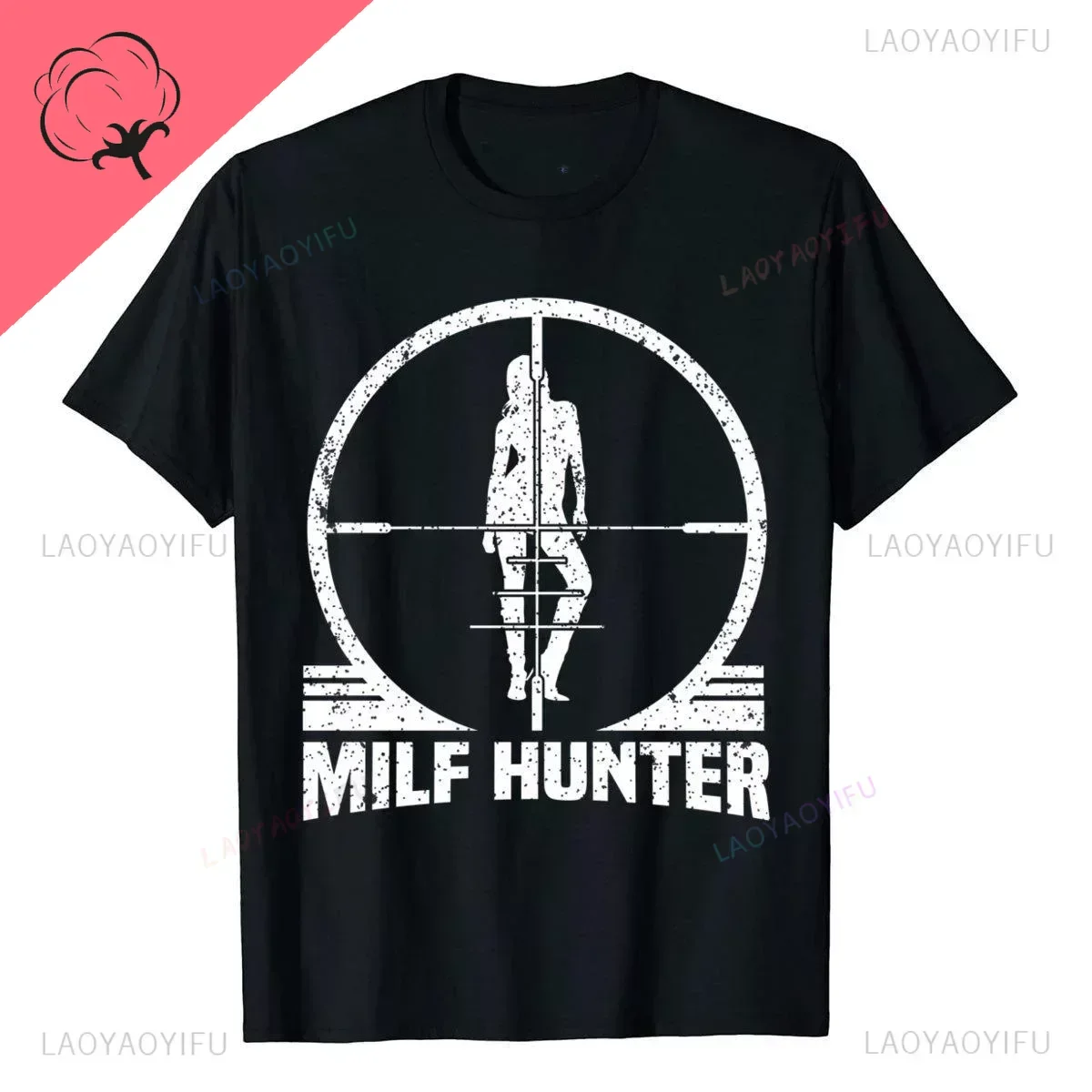 MILF Hunter Funny Adult Humor Joke for Men Who Love Milfs Graphic T Shirts Classic Tops Shirts Cute Streetwear Men Tops