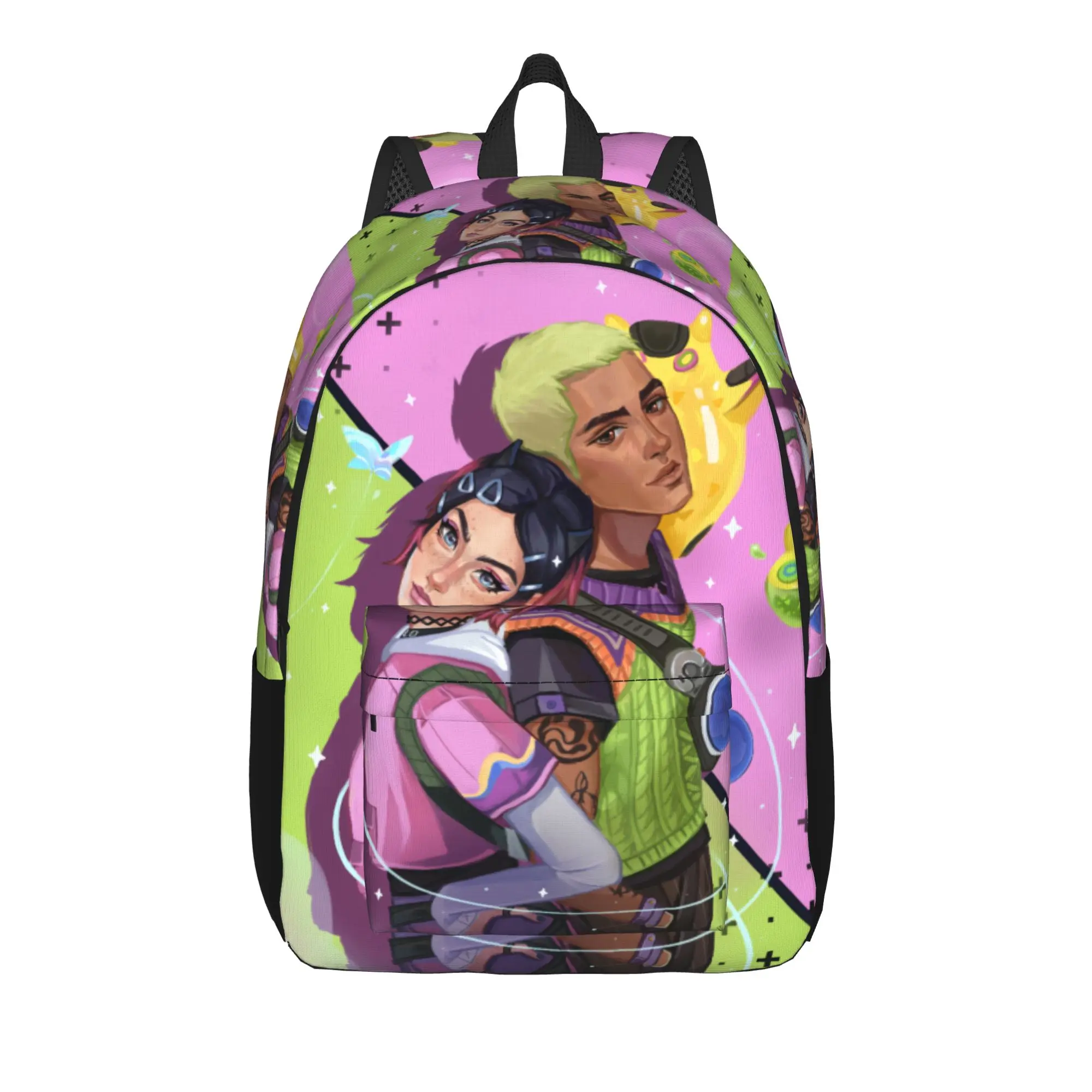 Clove And Gekko Backpack V-Valorant Student Polyester Workout Backpacks Breathable Cute School Bags Rucksack