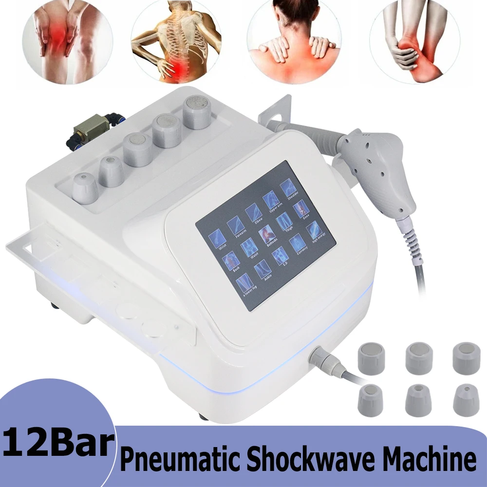 

12bar Pneumatics Shock Wave Therapy Machine ED Treatment Relieve Body Pain Professional Shockwave Massager Massage Parlor Use