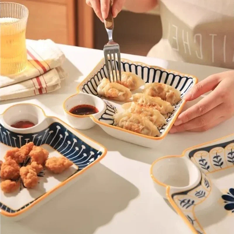 Dumpling Plate for Home Children's Breakfast Plate High-end and Beautiful Dumplings Special Plate Household Goods