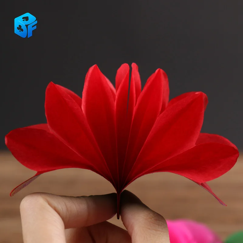 9 Spring Paper Flowers From Fingertips Magic Tricks Empty Hand Appearing Flower Magia Stage Illusion Accessories Props Comedy