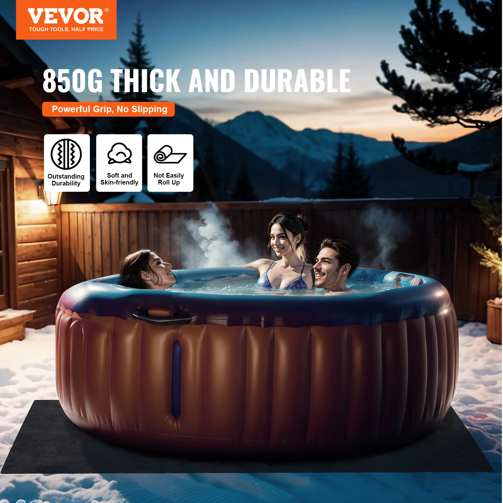 VEVOR Hot Tub Mat Extra Large Inflatable Hot Tub Pad Waterproof Proof Backing Protector Mat for Outdoor  Indoor and Car Repair