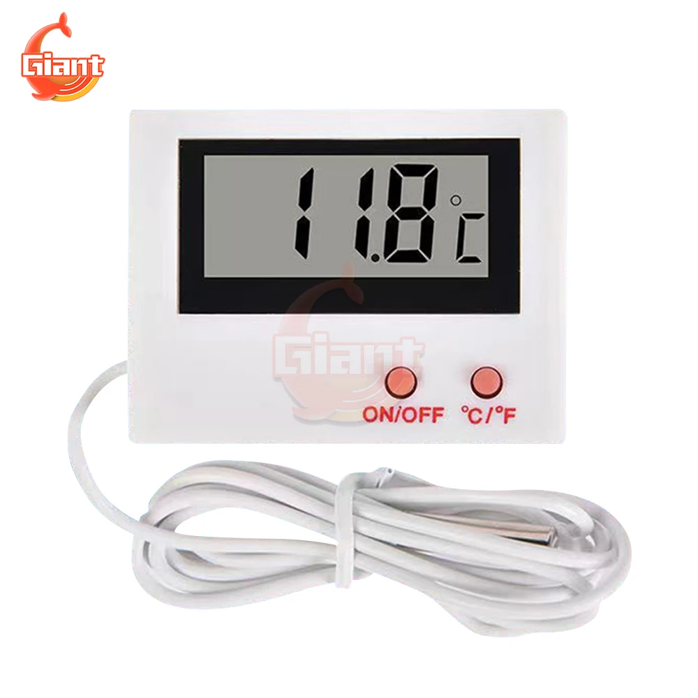 HT-5 Fish Tank Thermometer Refrigerator Aquarium Digital Electronic Thermometer Hygrometer With Wire Probe Temperature Sensor