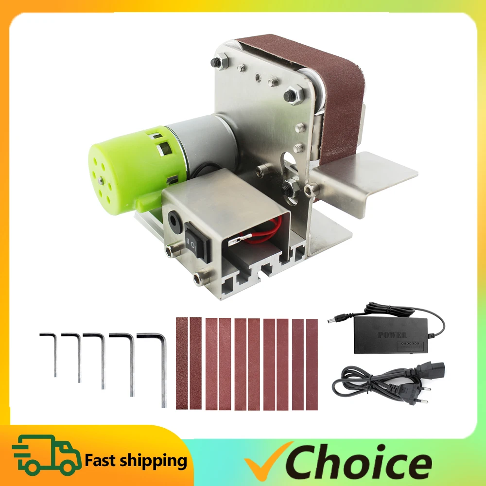 Mini Electric Belt Sander Multifunctional Grinder Belt Sander DIY Polishing Grinding Machine Cutter Edges Sharpener 7 gears