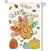 AVOIN colorlife Thanksgiving Turkey Garden Flag 12x18 Inch Double Sided jjp