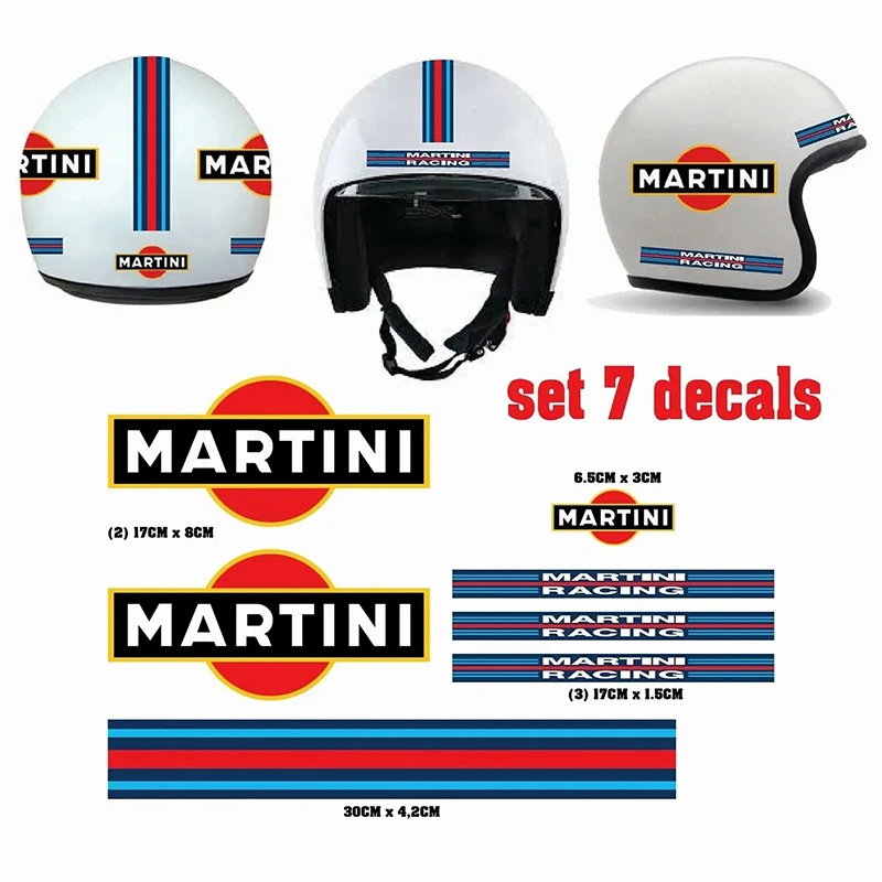 Stickers Helmet Martini Racing Sticker Helmet Tuning Decal Motorcycle