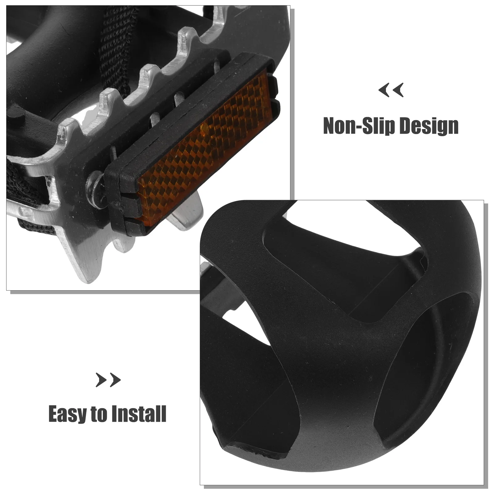 

1Pair Kids Bike Pedals Durable Nonskid Lightweight Wide Stepping Area Cycling Accessories Bike Pedal Toe Cages