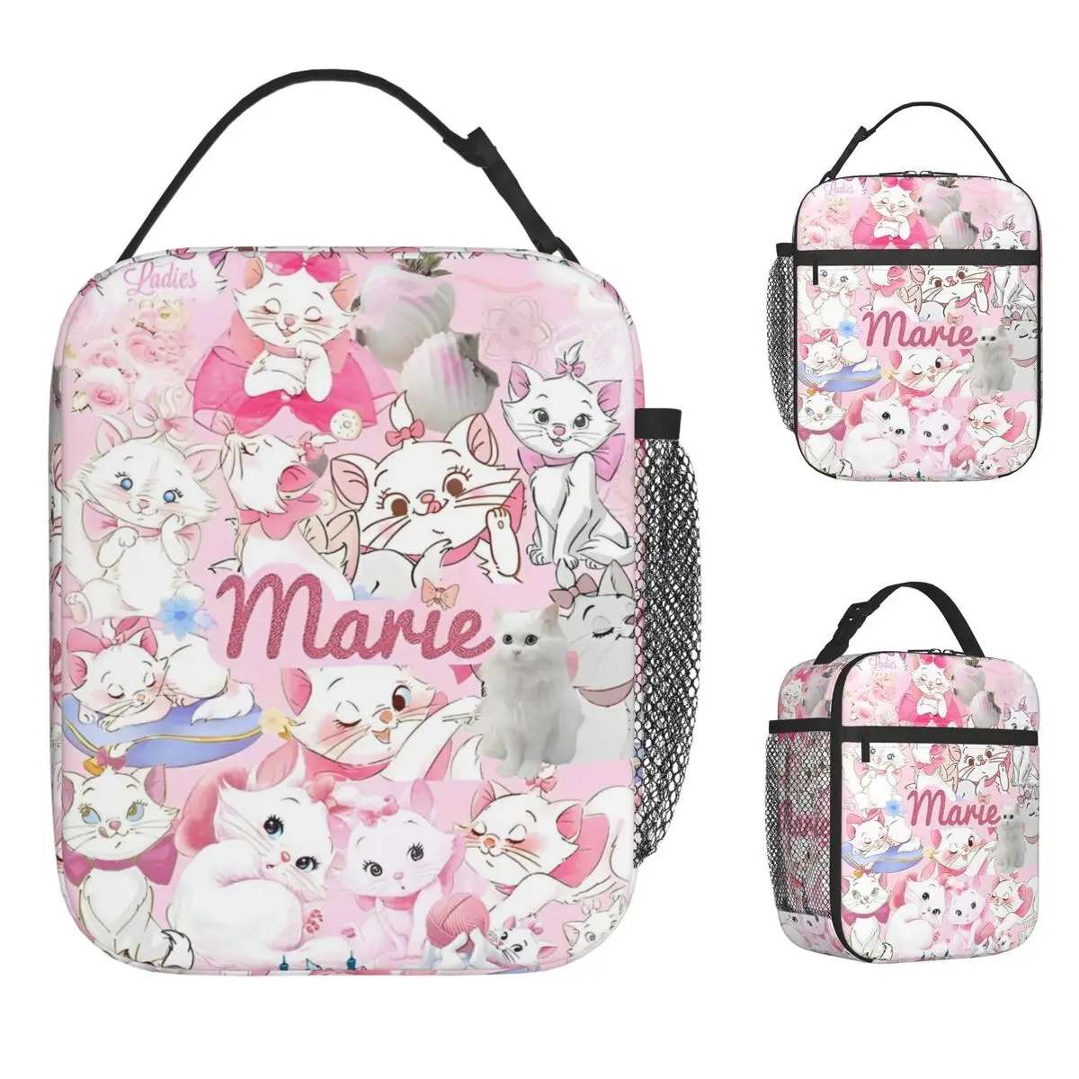 

Изолированные сумки для обеда Marie Cat Термосумка Контейнер для обеда, сладкий милый кот, большой ланч-бокс, сумка для мужчин и женщин, школьные путешествия