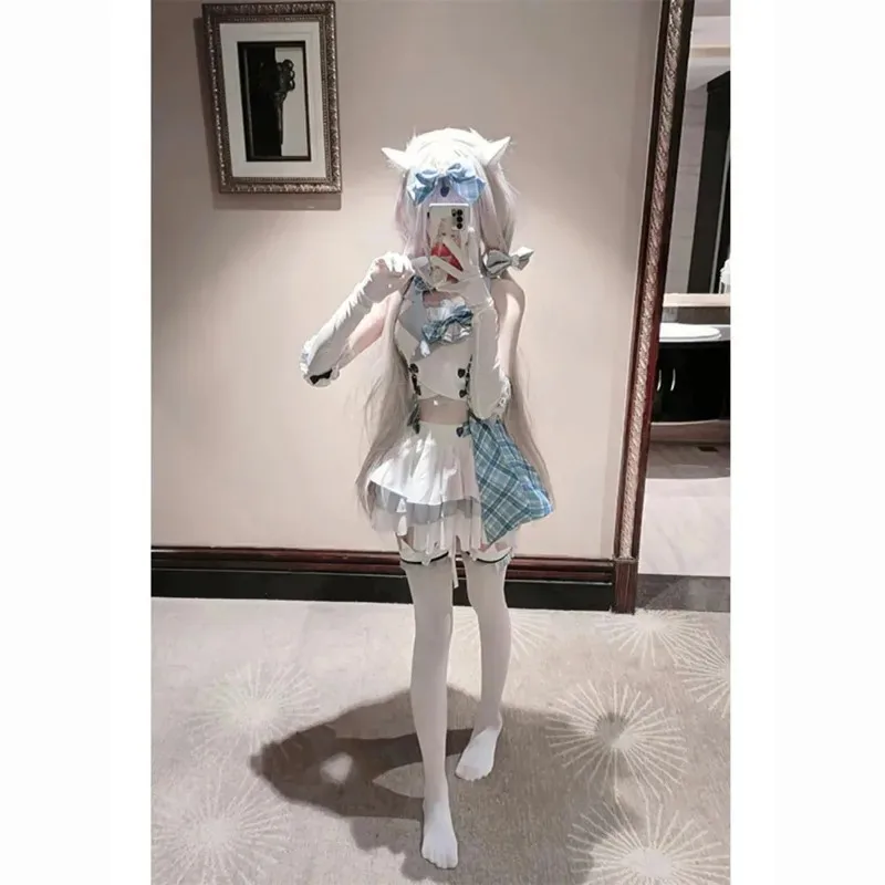 DY20바닐라 코스프레 의상 애니메이션 네코 파라 새로운 메이드 복장 아이돌 무대 Chocolaa/Vanillaa 극장 메이드 할로윈 파티 드레스 U