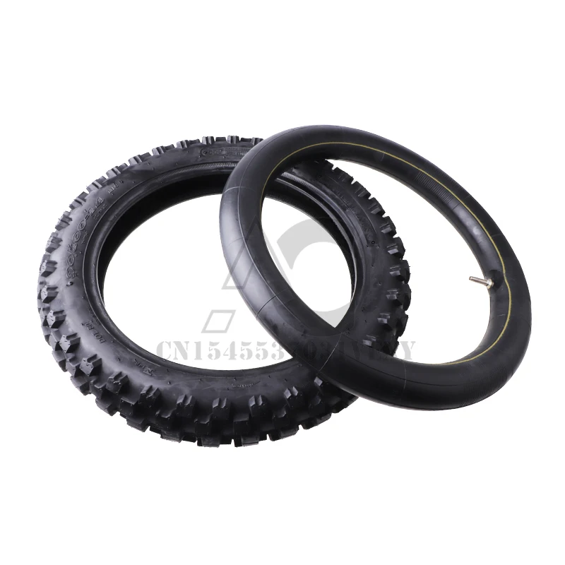 14 Inch Motorcycle 90/100-14 Tires and Tubes for Honda CRF70 TTR100 KX65 Pit Bike, Motocross