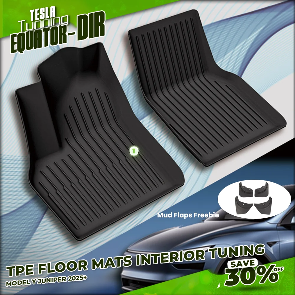 

TPE Heavy-Duty Floor Liners for Tesla Model Y Juniper 2025 OEM Design 4PCS Car Mats, Waterproof & Anti-Slip, All Weather Pads