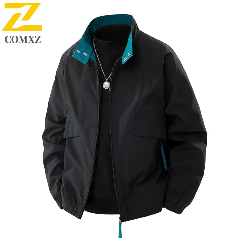 

COMXZ теплая куртка мужская модная свободная дышащая куртка с воротником-стойкой модная уличная одежда водонепроницаемая ветрозащитная для занятий спортом на открытом воздухе 2025