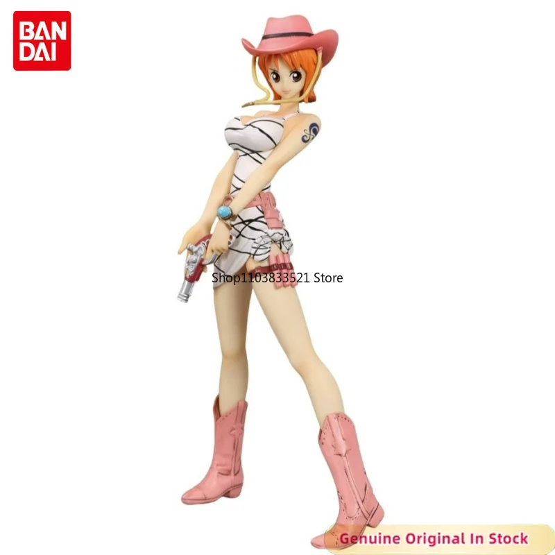 BANDAI Original Anime ONE PIECE Cowboy Nico Robin Nami DX GIRLS SNAP COLLECTION 3 Character Action Model Desktop Decoration