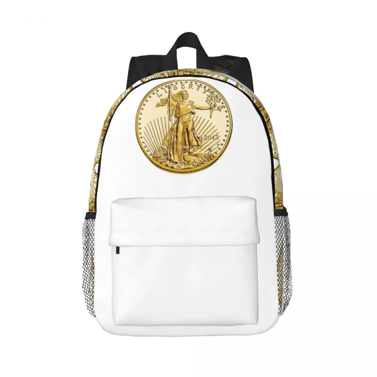 

Gold Coin. Liberty. America, Gold Eagle, Coin Backpacks Teenager Bookbag Cartoon Children SchoolBag Travel Rucksack Shoulder Bag