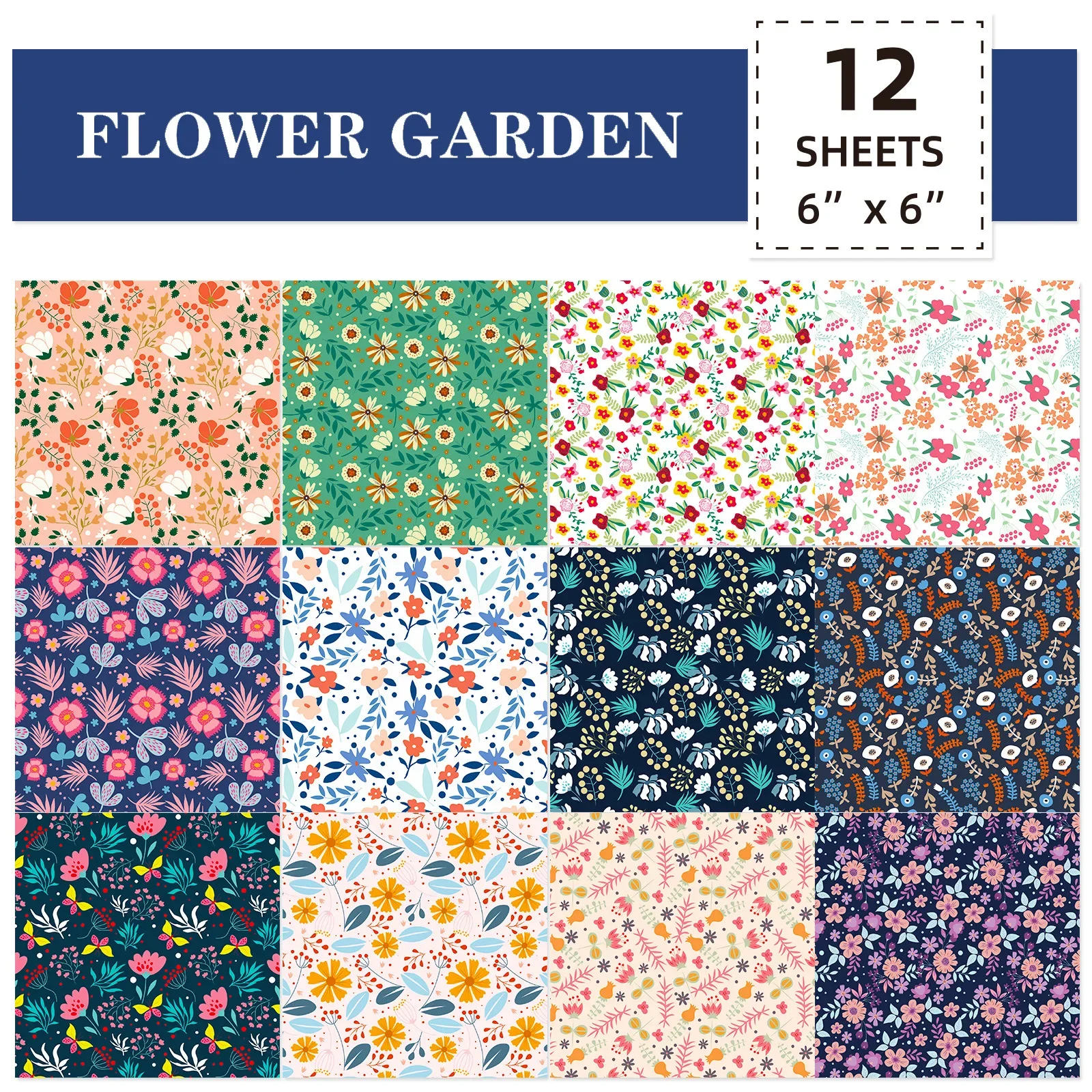 12 Sheets 15*15cm Pastoral Style Manual MaterialsColor Paper Creative Simple Handbook Base Paper Material Colorful Paper Sheets