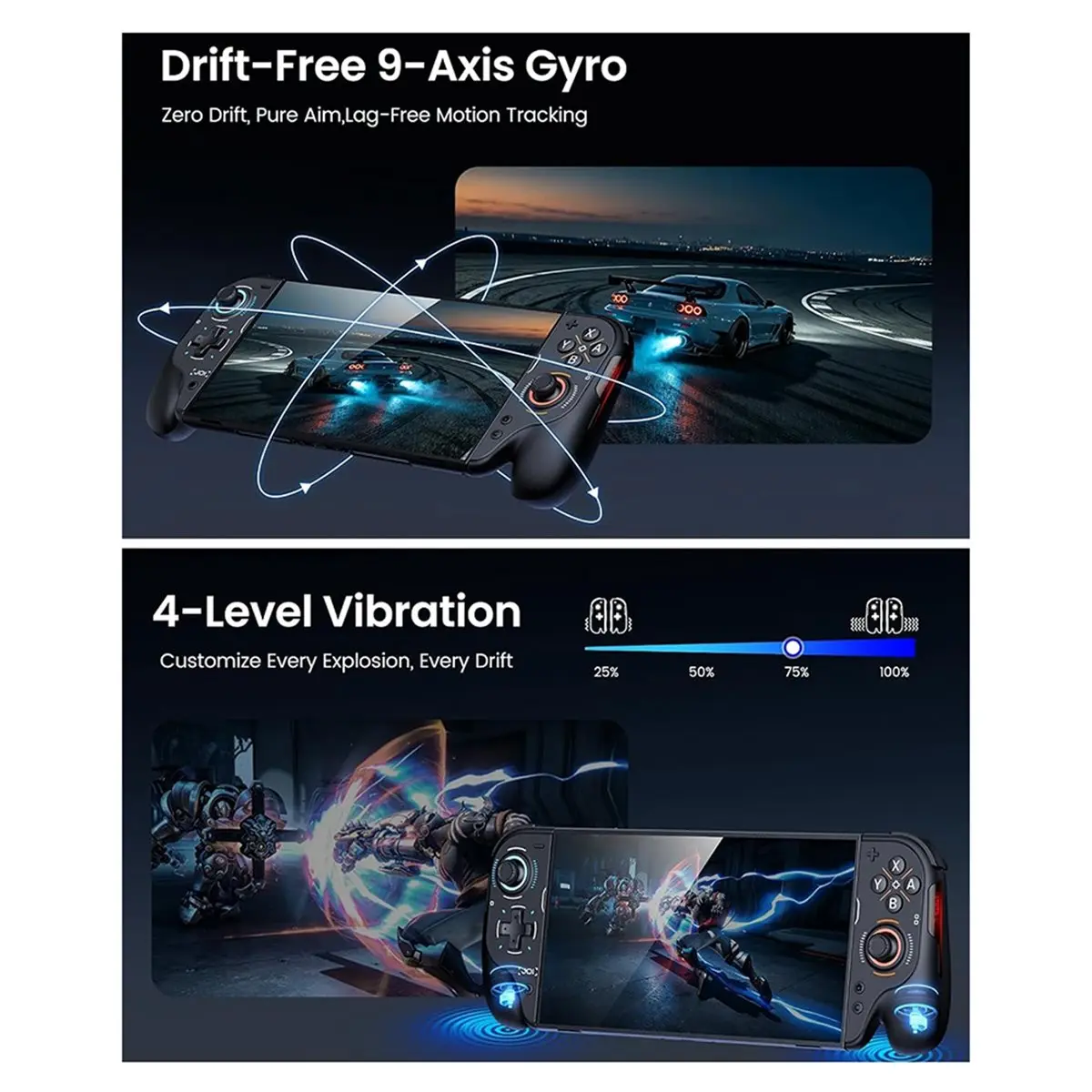 For Switch 2 Game Controller, Wireless Joypad Gamepad for Switch 2,Hall Effect TMR Joystick, 9- Gyro, RGB Lighting
