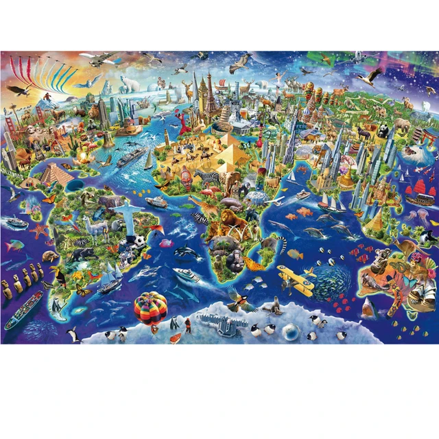 75 * 50 cm Puzzle dla dorosłych 1000 elementów Świat Landmark Piękne obrazy krajobrazowe Zabawki redukujące stres Prezenty świąteczne