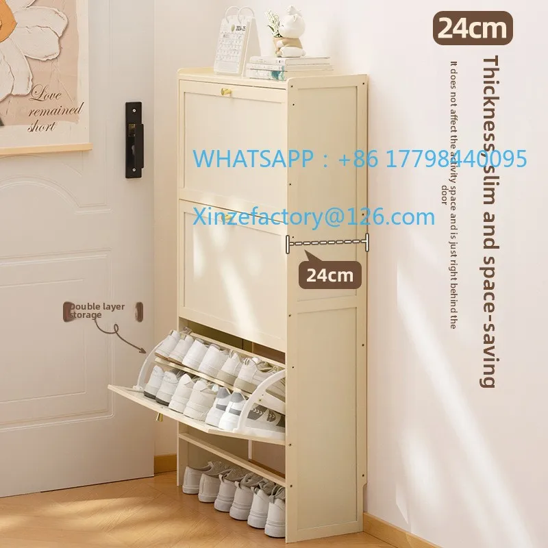 خزانة خذاء عمودية رفيعة للغاية قابلة للتخصيص، غطاء قلاب متعدد الطبقات، منظم أحذية موفر للمساحة لتخزين المدخل #3