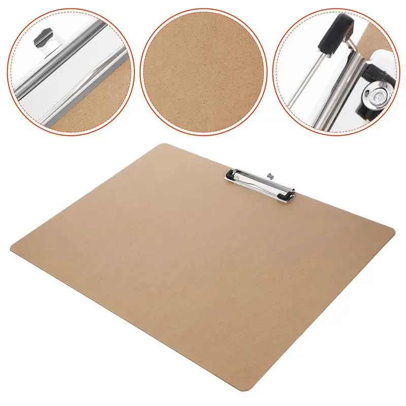 Heavy Duty A3 Writing Support Board with Metal Clip for Office Use Kitchen Clipboard Document Organizer File Storage