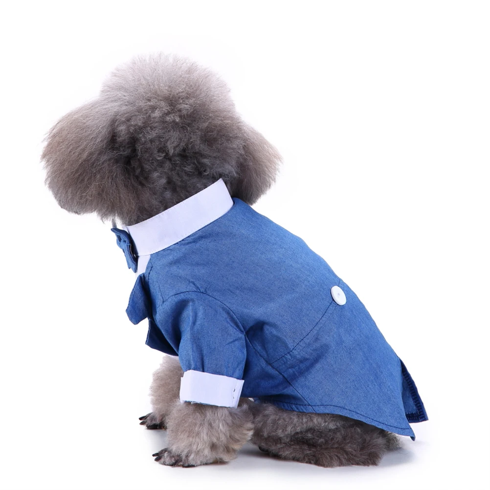 

Outfit Pet Dog Formal Suit Puppy Clothes Vintage Fashion Costume Lightweight Comfortable Belly Soft Material Bow Tie Apparel Dog