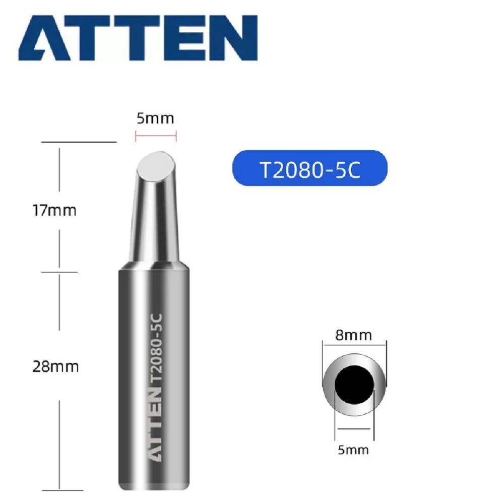 

ATTEN T2080-5C Soldering Iron Tips for ST-2080/ST-2080D Welder Iron Replacement Part Tool