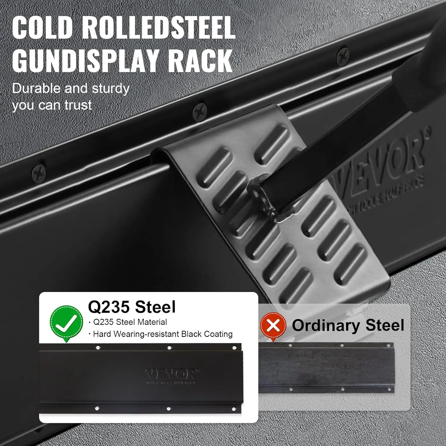 Gun Rack, Indoor Gun Rack Wall Mount, 6-Slot Vertical Rifle Shotgun Gun Rack, 180 lb Heavy Duty Metal Wall Gun