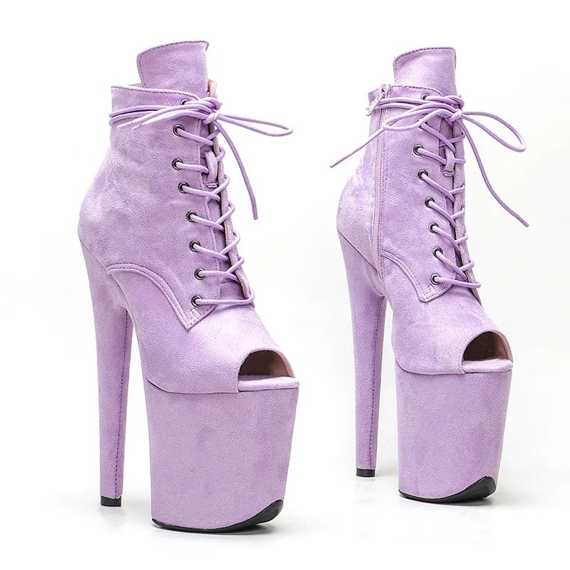 Leecabe 20CM/8inches Suede Upper ankle boots party High Heel platform Pole Dance boot