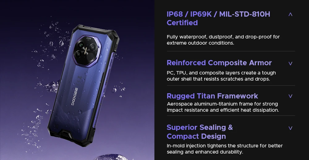 Global Version DOOGEE S300 Plus Thermal 5G Rugged Phone Thermal Imaging 12GB 1TB 6.78'' Screen 11000mAh Android 16 Mobile Phone