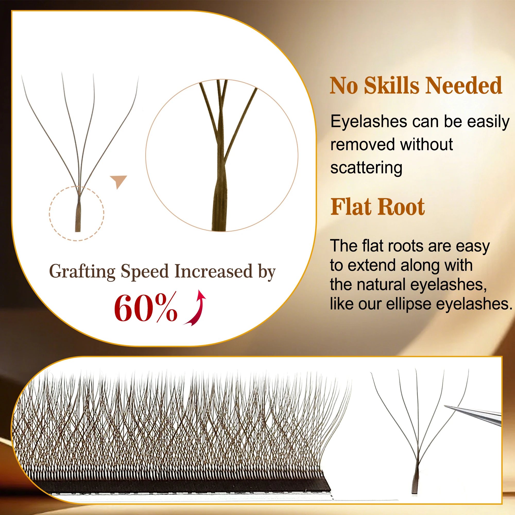 CoMango Pestañas postizas naturales en forma de W para extensiones 3D/4D/5D, pestañas individuales suaves C/D/LU.