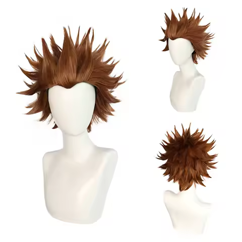 Anime Bride of Chucky Cosplay Wig Short Brown Orange Fluffy Heat Resistant Synthetic Hair Movie Anime Wigs