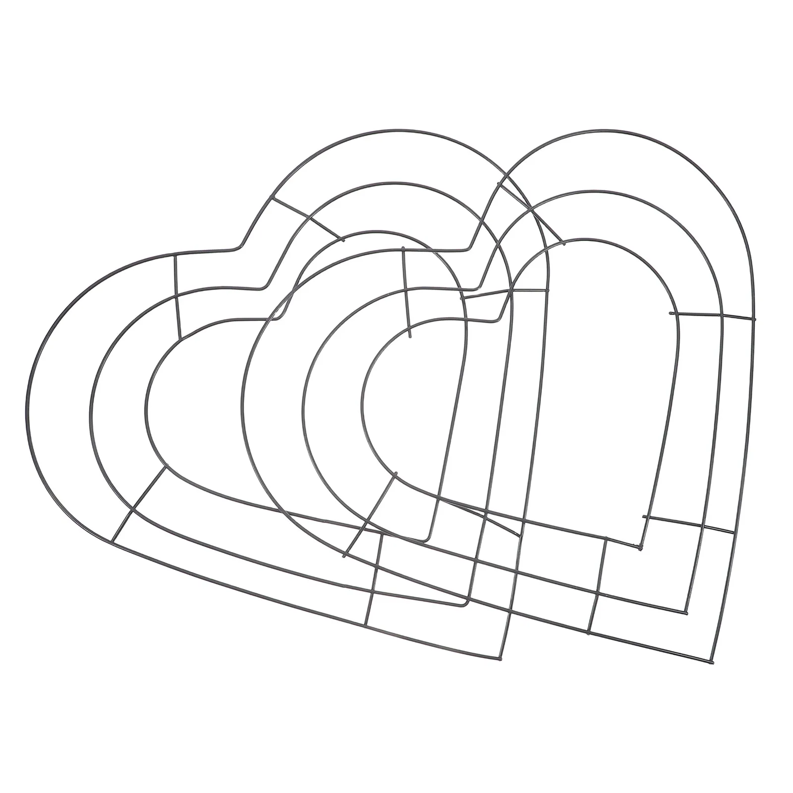 

2pcs Heart Shaped Metal Wreath Frame Black Wedding Valentine DIY Craft Supplies Sturdy Construction Versatile Design Indoor