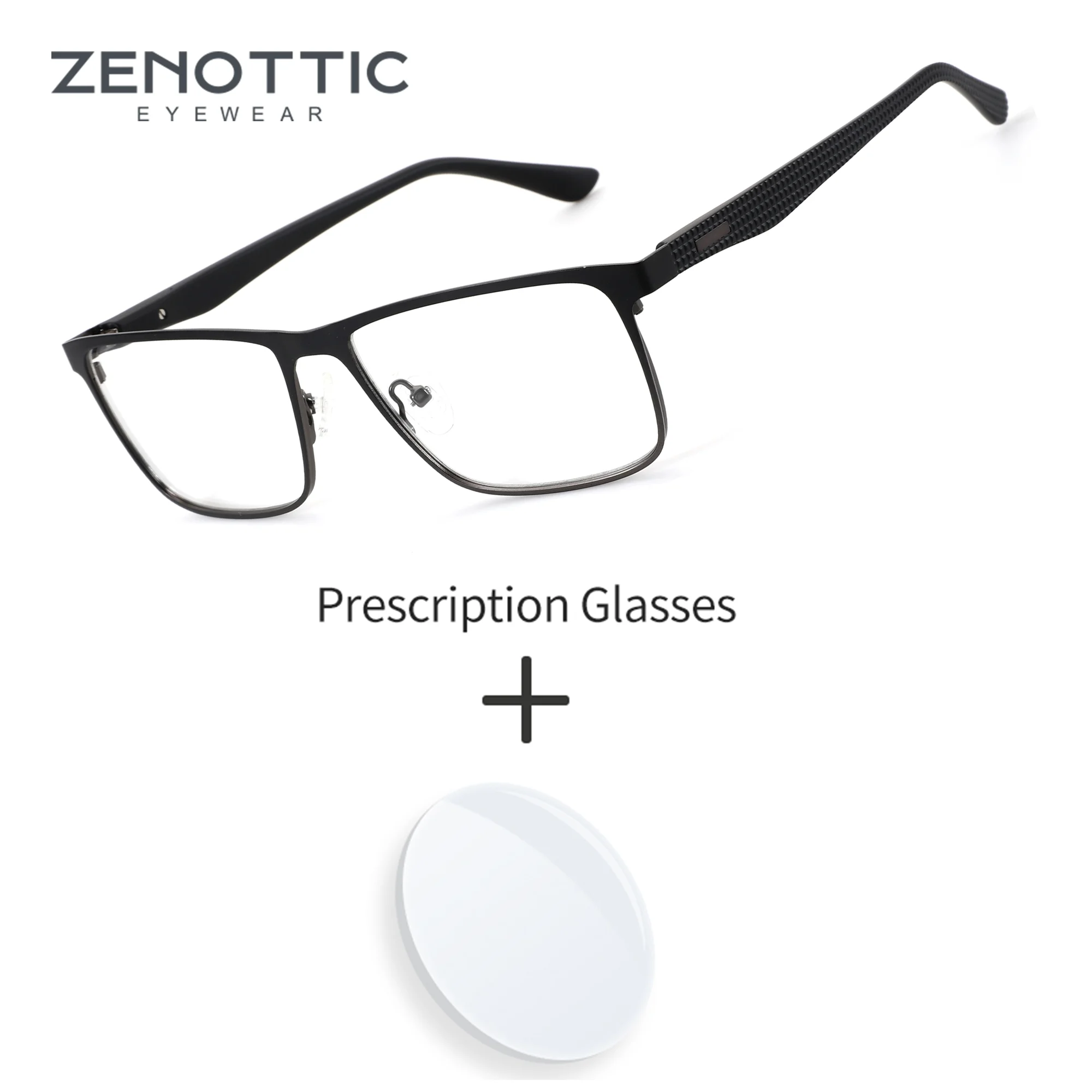 zenottic-m-サイズ金属近視処方メガネ男性用ファッションスクエアフォトクロミック-プログレッシブ光学レンズレシピ付き