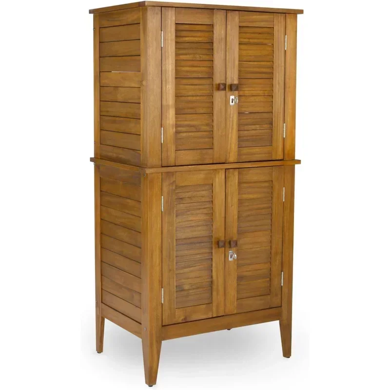 QWHomestyles Maho للتخزين الخارجي، خزانة كبيرة، بني