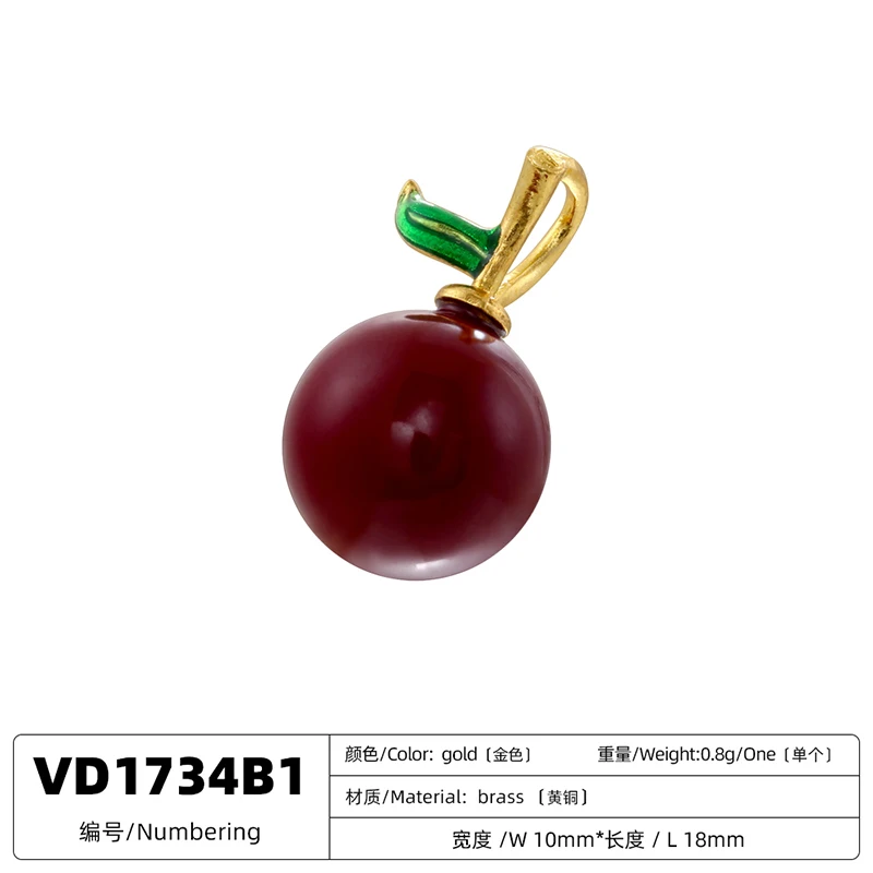 ZHUKOU Simulation Pearl Drop Oil Christmas Eve Christmas Fruit Sweet And Lovely Jewellery Accessories 1 Pcs:VD1731-VD1735