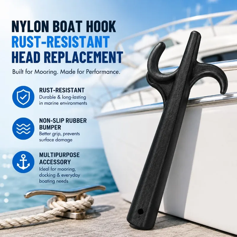 

New Nylon Boat Hook Practical Marine Grappling Gear Sturdy Watercraft Accessory Multipurpose Hooking Tool for Yacht Lifeboat