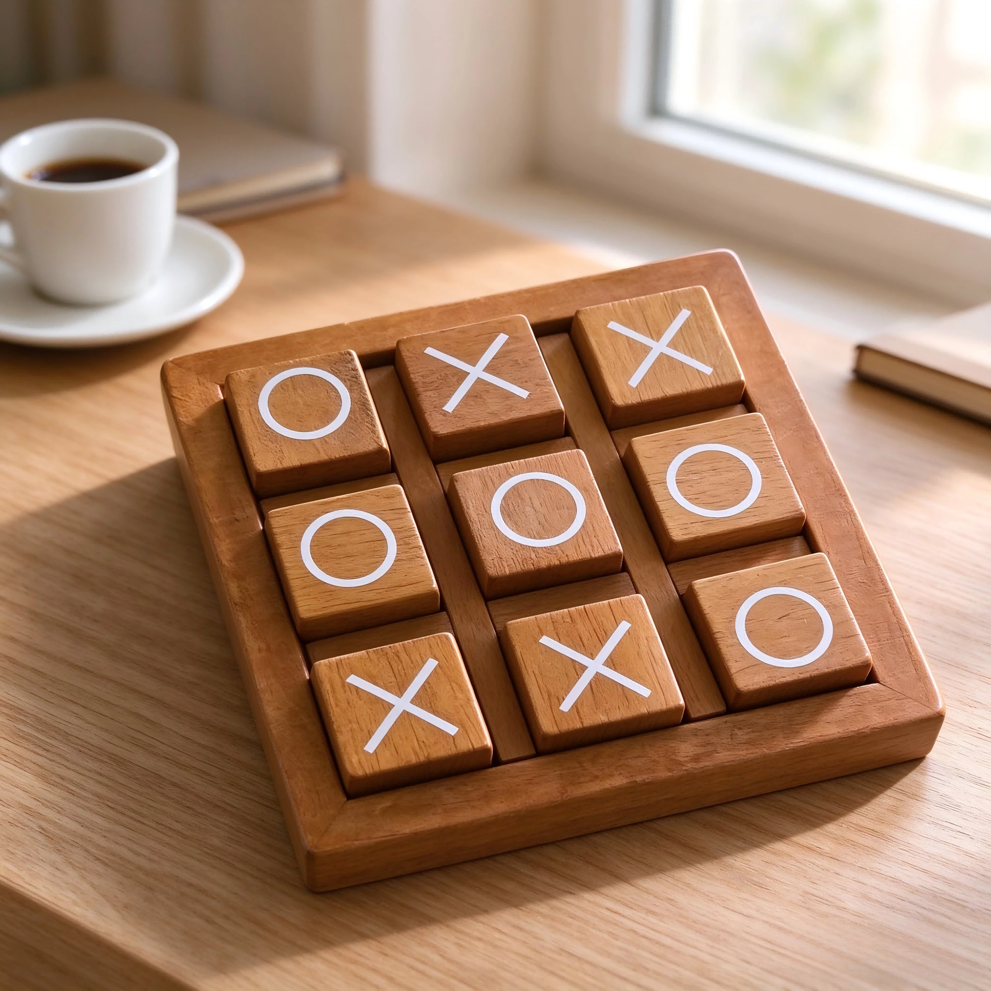 Wooden Tic Tac Toe XO  Educational Logical Toy Christmas Halloween Parent Child Interactive Two Player Family Travel Table Game