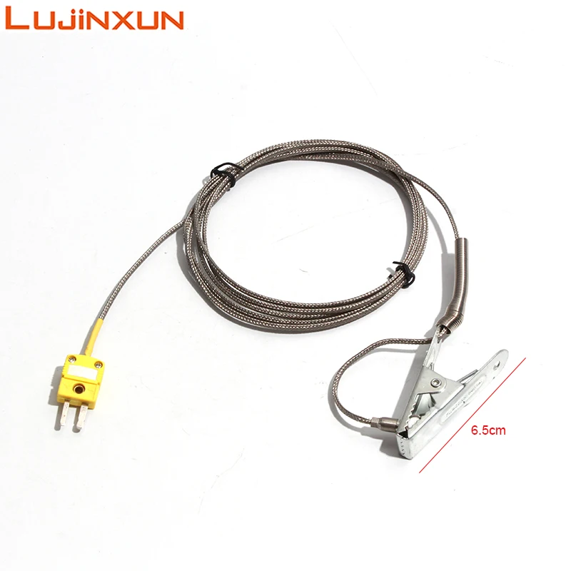 Lujinxun Furnace Temperature Sensor 6.5CM Clamp Thermocouple Tunnel Turnace K-type Metal Shielded wire/Niacinamide Wire 1-5M 1pc